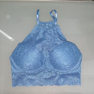 Pink Victorias Secret lace bralette XS stone blue